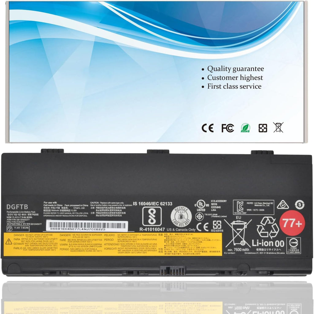 DGTECH 77+ 01AV477 Laptop Battery Compatible with Lenovo Thinkpad P50 P51 P52 Series SB10H45077 SB10H45078 00NY493 00NY4
