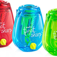 Bostitch Office Pencil Sharpener, Manual, Twist-n-Sharp with Shavings Tray, Kids, Boys, Girls, Colored Pencils, 3-Pack,
