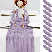 10 Pack Lavender Table Runner 10Ft Cheesecloth Table Runner Boho Gauze Table Runners Romantic Long Sheer Fabric Cheese C
