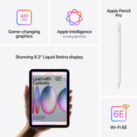 Apple iPad mini (A17 Pro): Apple Intelligence, 8.3-inch Liquid Retina Display, 128GB, Wi-Fi 6E, 12MP Front/12MP Back Camera, Touch ID, All-Day Battery Life — Blue