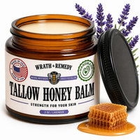 Organic Beef Tallow & Honey Balm for Skin - Concentrated, Lavender (2 OZ)