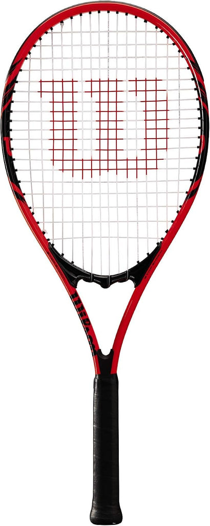 Wilson Federer Adult Recreational Tennis Racket - Grip Size 3 - 4 3/8", Red/White/Black