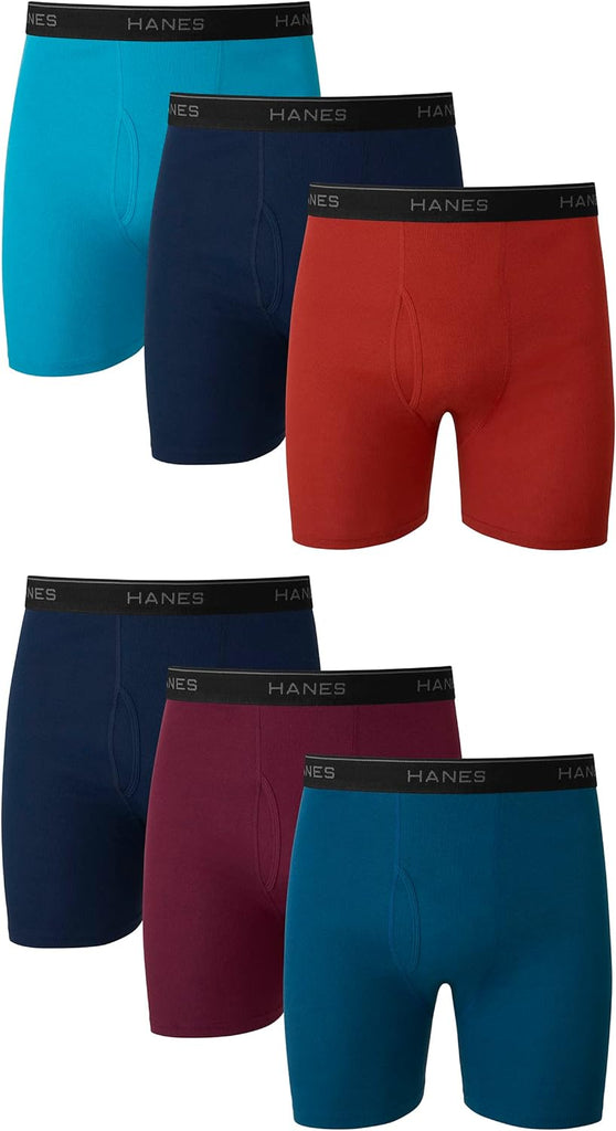 Hanes Mens Underwear Briefs, Cool Dri Moisture-wicking Cotton No-ride-up For Men, Multi-packs Available Boxer, 6 Pack -