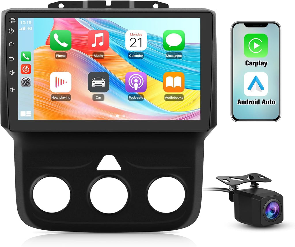 Junsun Car Stereo for Dodge RAM 1500 2500 3500 2013 2014 2015 2016 2017 2018 Qualcomm with Wireless CarPlay Android Auto