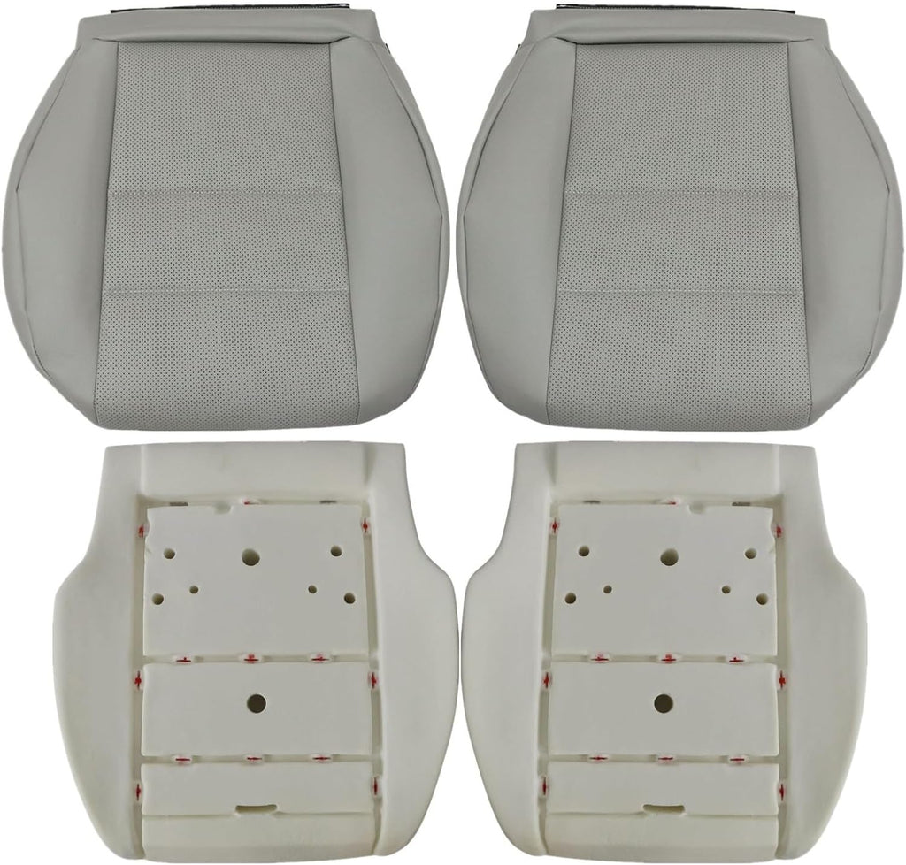 NLQR Driver & Passenger Bottom & Foam Cushion Replacement Leather Seat Cover Gray fit for Mercedes Benz GLK250 GLK280 GL