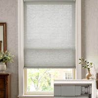 LazBlinds No Drill Light Filtering Cellular Shades, 34"W x 64"H, Dove Grey