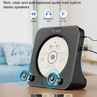 MEGATEK Portable CD Player with Bluetooth RX/TX, FM Radio & USB - Black