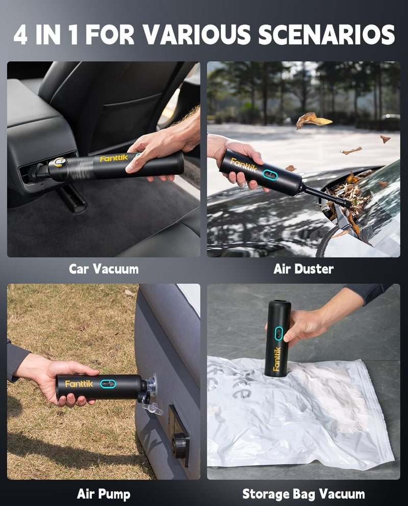 Fanttik Slim V8 APEX Cordless Car Vacuum & Air Duster, 4-in-1