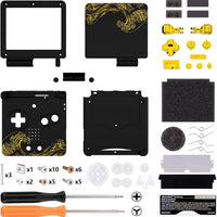 IPS Ready Upgraded eXtremeRate Custom Replacement Housing Shell for Gameboy Advance SP GBA SP – The Great GOLDEN Wave Of