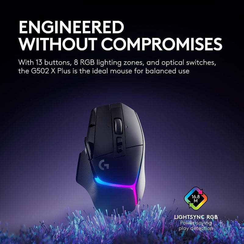 Logitech G502 X Plus Wireless RGB Gaming Mouse - Black