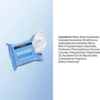 Neutrogena Toallitas para quitar maquillaje micelares sin alcohol para el rostro, eliminan la máscara impermeable y el aceite, toallitas de tela 100% compostable a base de plantas