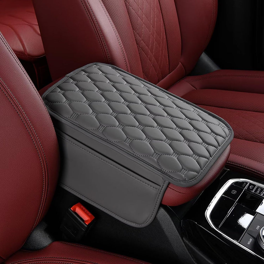 BNMFFYU Car Center Console Cover Fit for Toyota Camry: Leather Car Armrest Cover Cushion with 2 Storage Bags - Car Acces