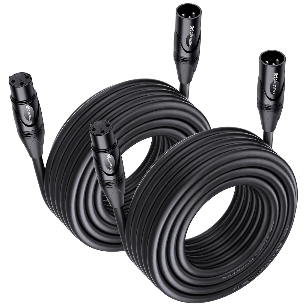 Cable Matters 2-Pack Premium XLR to XLR Cable, Microphone Cable, M-F, 35ft