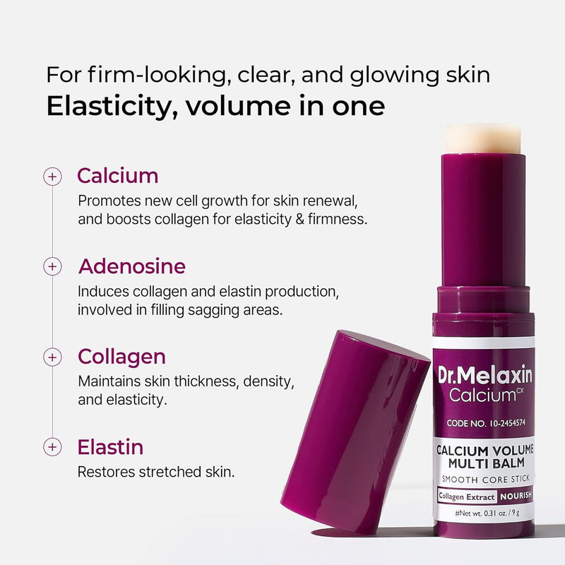 Dr.Melaxin Cemenrete Calcio Multi Bálsamo 9g Cuidado de la Piel Coreano Todo en Uno Calcio Stick Colágeno Arrugas Tratamiento Facial y de Ojos Bálsamo