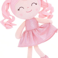 Gloveleya Baby Dolls Soft Snuggly Doll First Baby Girl Gifts Plush Doll with Sparkling Dress Pink 12inches Pearlescent S