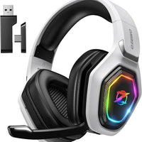 Ozeino Wireless Gaming Headset for PS5, PC, Switch| Lossless Audio-40H Batt - Red
