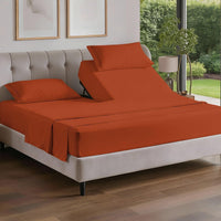 Flex Top Split Head King 4 Piece Sheet Set - Soft & Breathable - Terracotta