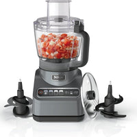 Ninja Food Processor, Professional Plus, 1000 Peak Watts, 4 Functions for Chopping, Slicing, Purees & Dough with 9-Cup Processor Bowl, 3 Blades, Food Chute & Pusher, Grey, BN601
