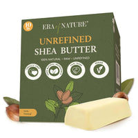 era of nature Organic Unrefined Raw African Ivory White Shea Butter 16oz - Moisturizing Raw Shea Butter Bar for Skin & H