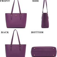 Qiyuer Women 13" Cute Tote Handbag Set Purses with RFID Wallet 3PCS