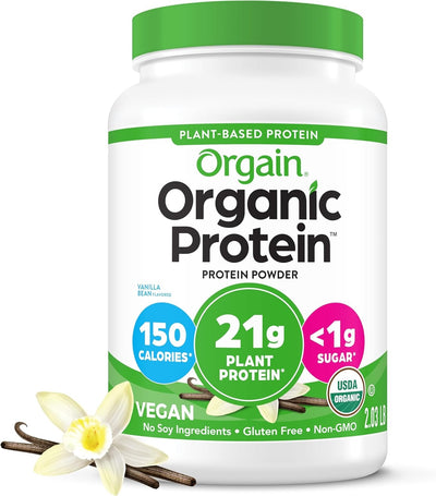 Orgain - Proteína orgánica a base de plantas vegetales, vegano, bajo en carbohidratos, sin lácteos, sin gluten, sin azúcares añadidos, sin soya, Kosher, sin OMG, 720 g