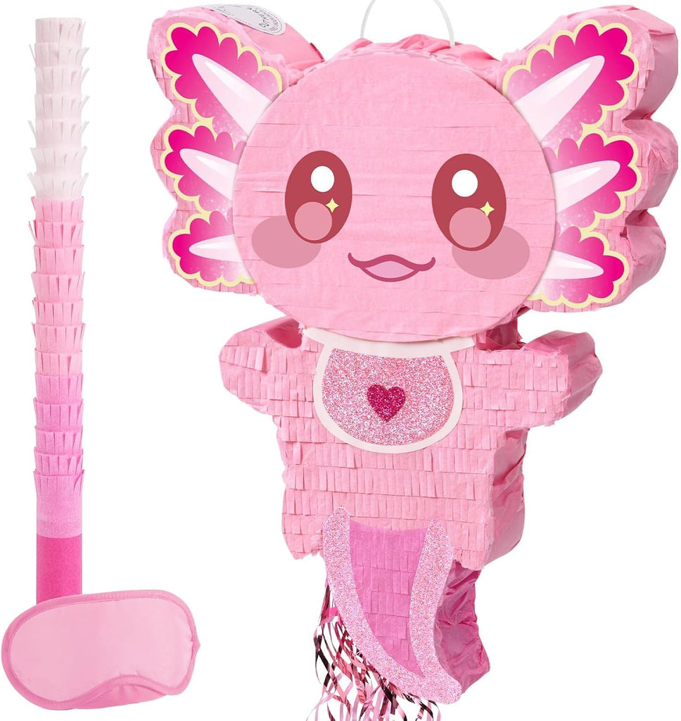 WERNNSAI Pink Axolotl Piñata, Pink Axolotl Birthday Decorations