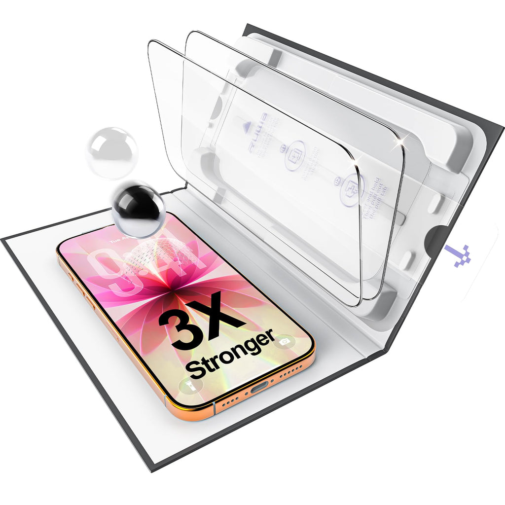 ruwa Screen Protector for iPhone 15 Pro 6.1-inch [2-Pack], HD Tempered Glass witch Bubble&Dust Free Box, 9H Hardness, An