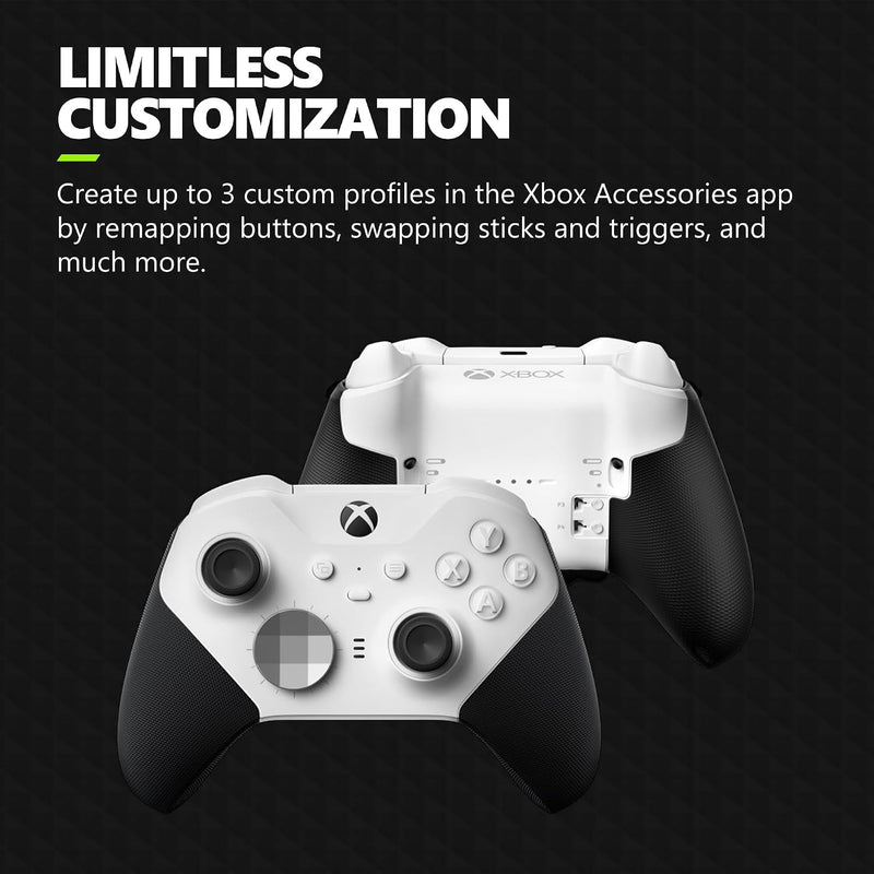 Amazon Xbox Wireless Gaming Controller | Elite Series 2 Core | White | Console, PC, and Android | Adjustable Thumbsticks | Trigger Locks