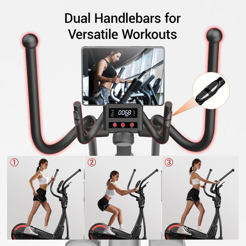 UMAY Elliptical Exercise Machine with 15.5''-17'' Stride & Heart Rate