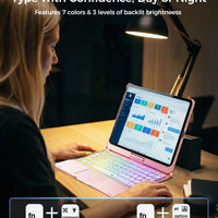 Funda con Teclado NOKBABO para iPad 10/11 (A16) y Air 11" (M4/M3/M2) - Rosa