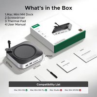 UGREEN Mac mini M4 Dock & Stand with NVMe SSD Enclosure, 3 USB A 10Gbps, USB C Data Port, SD Card Reader for Mac mini M4/ M4 Pro