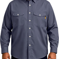 WORKWEYA Men's FR Flame Resistant Shirts 7.5oz Cotton Fire Retardant Welding Shirts NFPA 2112 Dark Grey,2X-Large