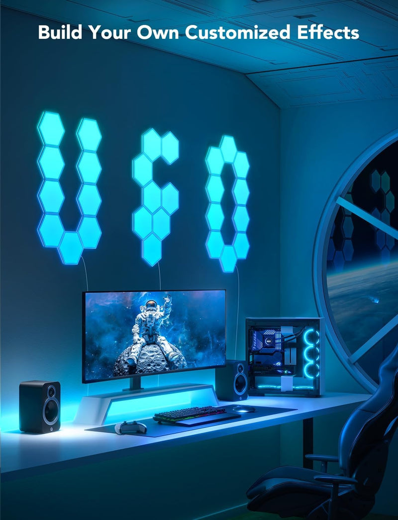Govee Glide Hexa Light Panels, RGBIC Hexagon LED Wall Lights