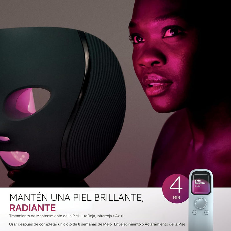 Mascarilla facial LED Shark CryoGlow con enfriamiento ocular, antienvejecimiento y reparación de imperfecciones, USB-C y control remoto