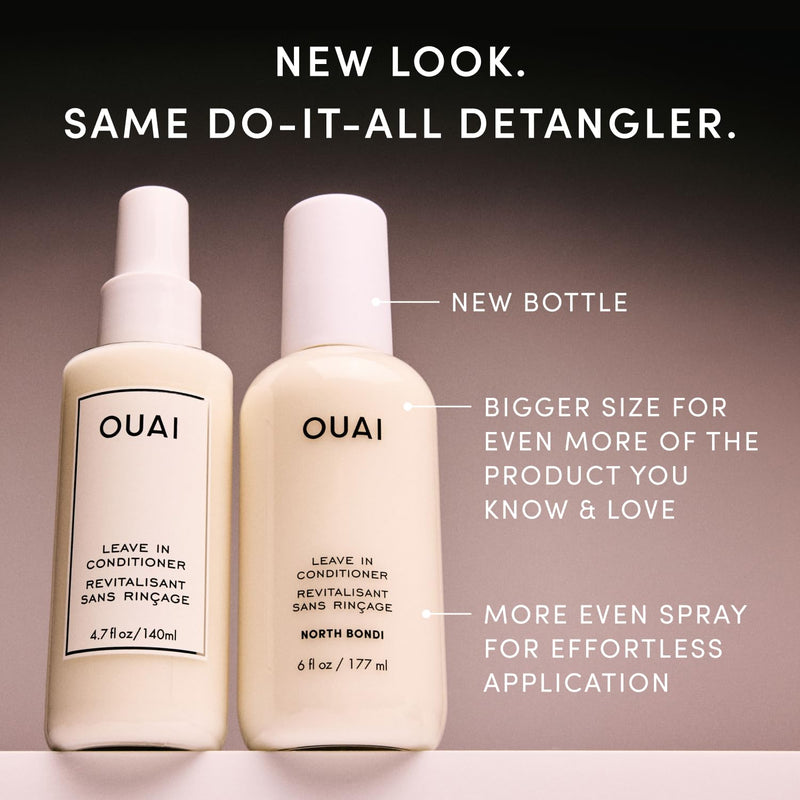 OUAI Acondicionador Sin Enjuague Multifuncional, Protector Termico hasta 450F, Desenredante, Anti-Frizz, Aroma North Bondi, 177ml