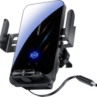 HOLIKLJY Magnetic Phone Holder Car Wireless Charger, 66W Fast Charging Phone Mount 360 Adjustable Rotatable Auto-Clampin