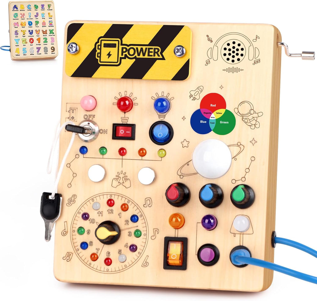 Grarain Busy Board for Toddlers - Montessori Educational Toy for 1-3 Year Old Boys & Girls | Travel-Friendly Sensory Lea