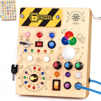 Grarain Busy Board for Toddlers - Montessori Educational Toy for 1-3 Year Old Boys & Girls | Travel-Friendly Sensory Lea