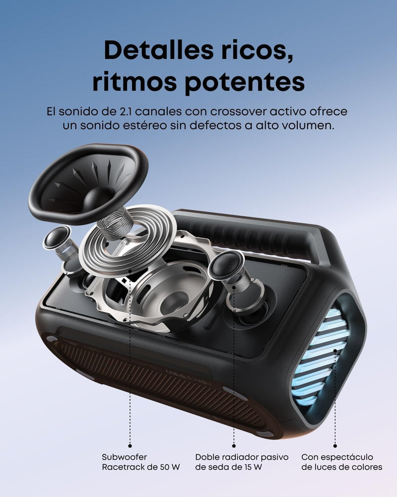 Soundcore Boom 2 by Anker, 80W Outdoor Bluetooth Speaker, 24H Playtime