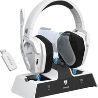 NUBWO G06 Pro Wireless Gaming Headset with Charging Station for Headset & PS5 Controller, 17ms Low Latency, 120H Battery