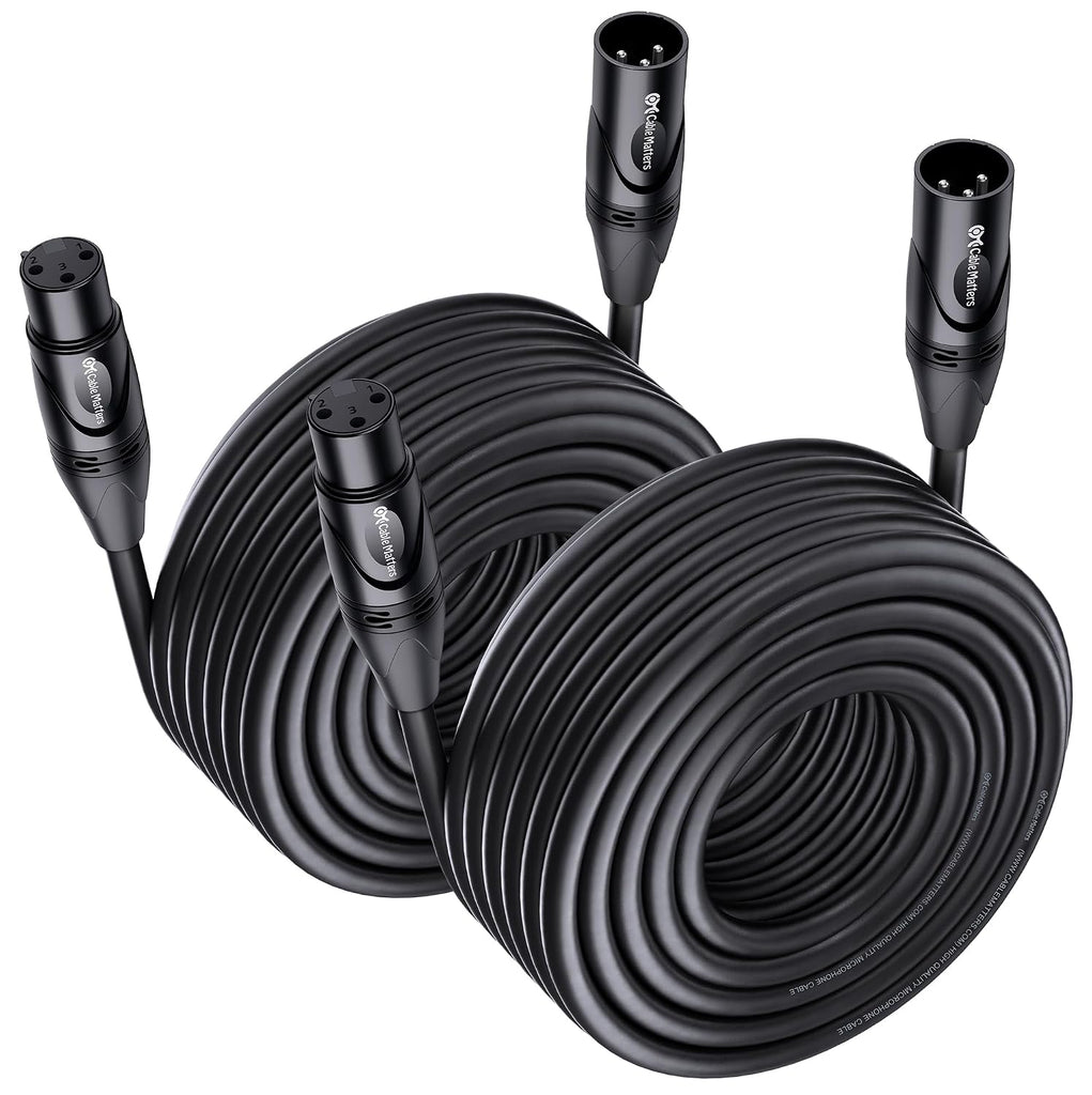 Cable Matters 2-Pack Premium XLR to XLR Cable, Microphone Cable, M-F, 50ft