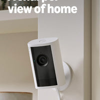 Ring Indoor Cam Plus (newest model), Home or business security, Retinal 2K for crisp, true-to-life video quality, 4x Enhanced Zoom, Low-Light Sight, White