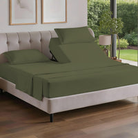 Flex Top Split Head King 4 Piece Sheet Set - Soft & Breathable - Sage Green