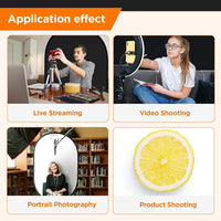Hahawalker Portable Chromakey Black/White Backdrop with Stand,59 * 39 inch Pop Up Collapsible Backdrop,Foldable Black&White Screen 2 in 1 Backscreen for Photo and Video Shooting,Gaming (Black & White)