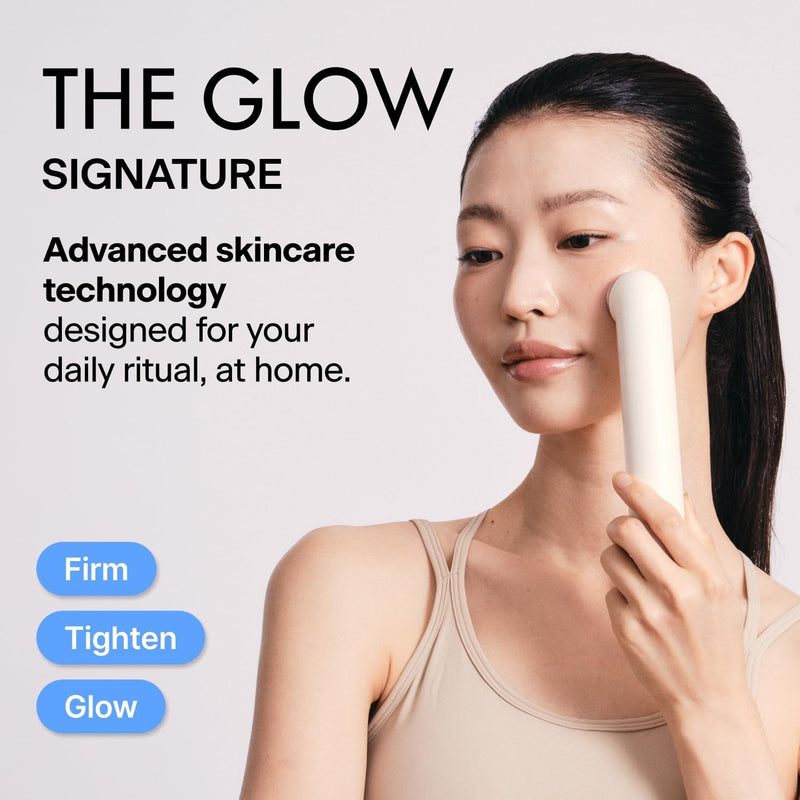 THOME The Glow Signature - Masajeador facial, para piel de aspecto firme, textura suave y brillo radiante, herramienta de belleza ligera en casa, 4.83 oz
