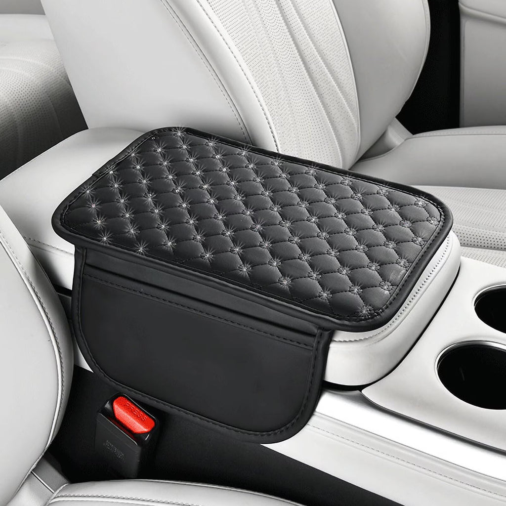 BNMFFYU Car Center Console Cover Fit for Dodge Hornet: Leather Car Armrest Cover Cushion with 2 Storage Bags - Car Acces