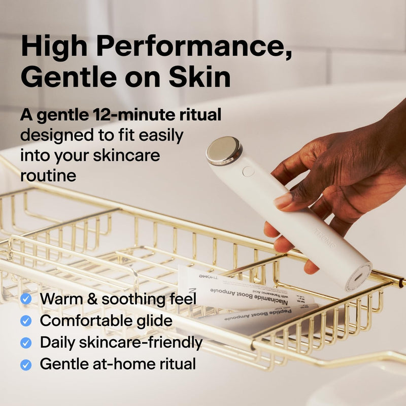 THOME The Glow Signature - Masajeador facial, para piel de aspecto firme, textura suave y brillo radiante, herramienta de belleza ligera en casa, 4.83 oz