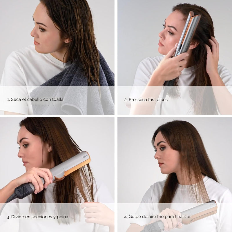Dyson Airstrait - Plancha Secador de Pelo con Aire, Sin Placas Calientes