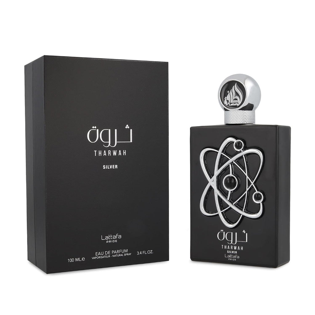 Lattafa Perfumes Tharwah Silver for Unisex Eau de Parfum Spray, 3.4 Ounce
