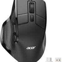 Acer Wireless Mouse for Laptop, Bluetooth Computer Mouse Ergonomic for 4 Devices(2.4Ghz+BT 5.2+Wired), OLED Screen Rechargeable Mice, 5 Programmable Buttons, 4000 DPI for MacBook PC Desktop